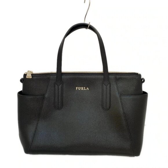 Auth FURLA Ariana 930331 Black Leather - Handbag - Picture 1 of 10